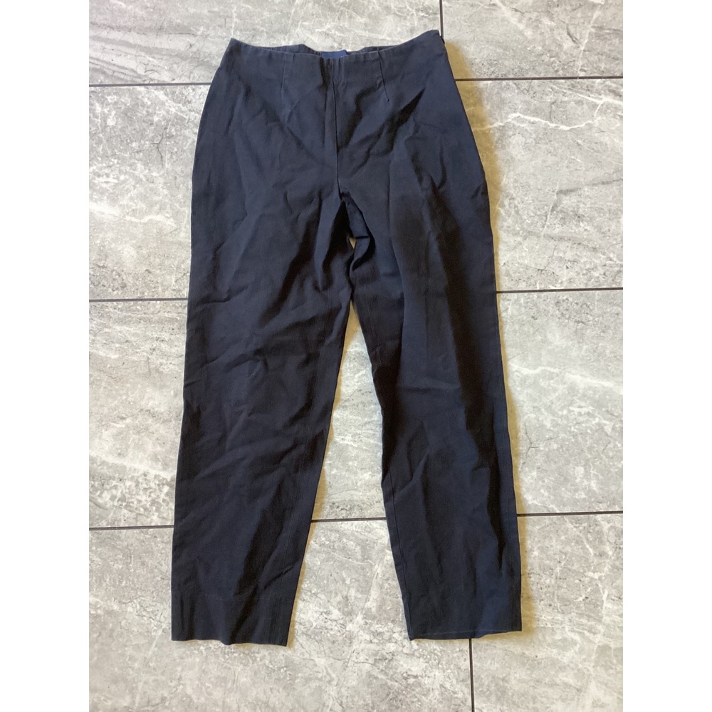 Piazza Sempione Navy Blue Cotton Stretch Trousers Made in Italy Size IT 38